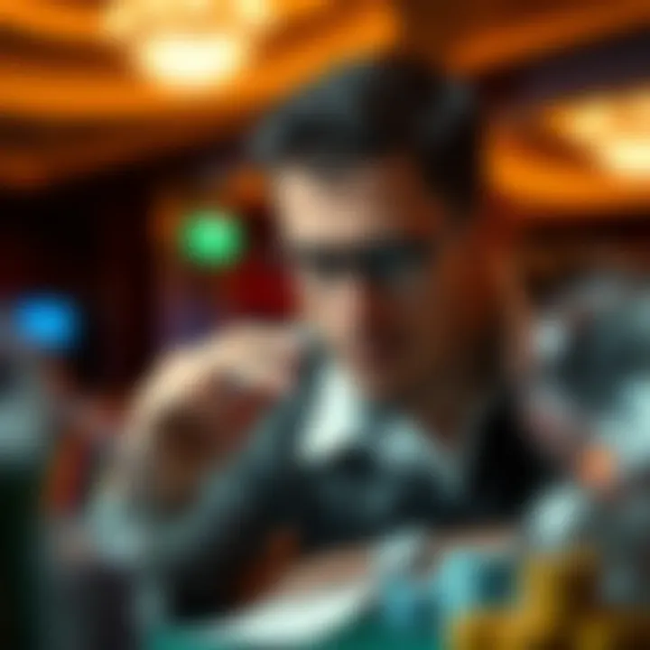 Evaluating Risks and Rewards in Online Gambling A person analyzing potential risks and rewards