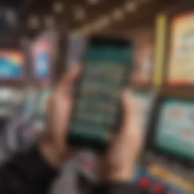 A person using a mobile app to check lottery scratcher results