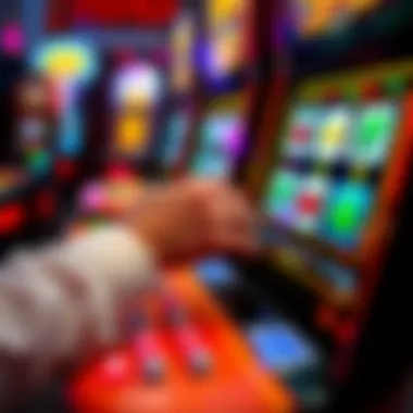 Player's hands engaging with the slot game interface