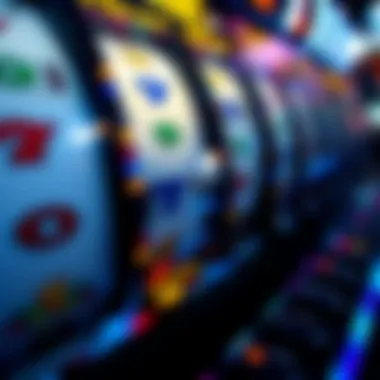 Close-up of slot machine reels in action