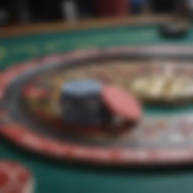 Close-up view of the materials used in inexpensive casino chips