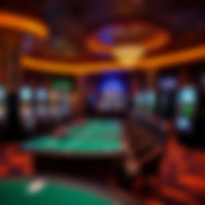 A glimpse of unique gaming tables and slot machines at Cleopatra Casino.