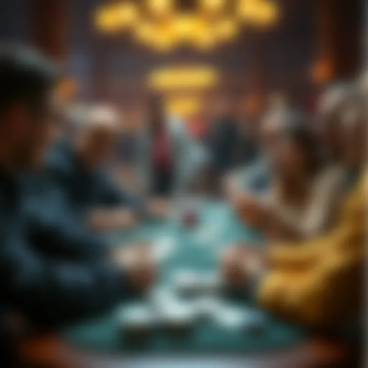 A group of friends engaging in a lively card game