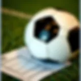 A close-up of a soccer ball on a betting slip