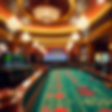 Luxurious Casino Interior in Florida A panoramic view of a luxurious Florida casino interior