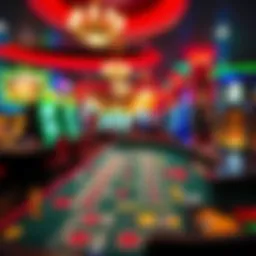 A vibrant craps table at a bustling casino in Florida