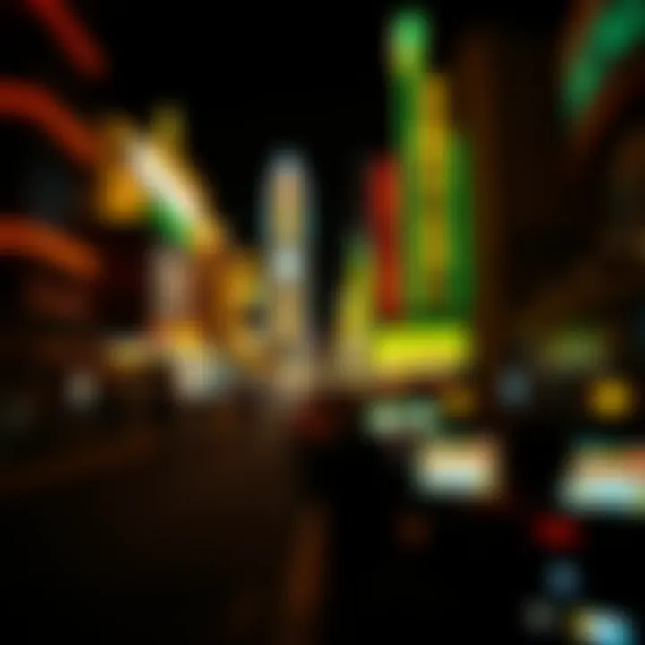 Cultural Influence of the Strip An artistic representation of the cultural impact of the Las Vegas Strip on global entertainment.