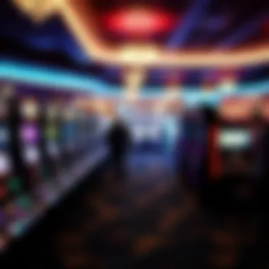 Interior gaming floor with a variety of gaming machines