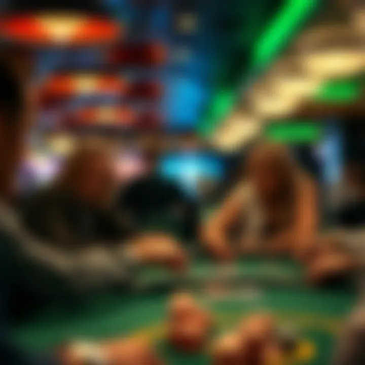 Visitors enjoying a game at a poker table