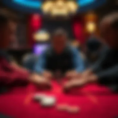 High-Stakes Showdown Intense poker table scene showcasing high-stakes action