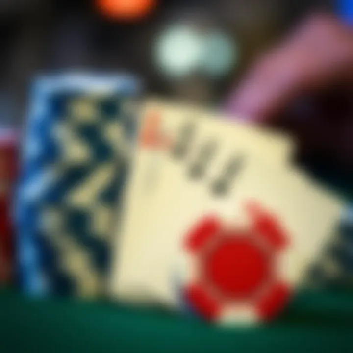 Symbols of Strategy Detailed view of poker chips and cards, symbolizing strategy