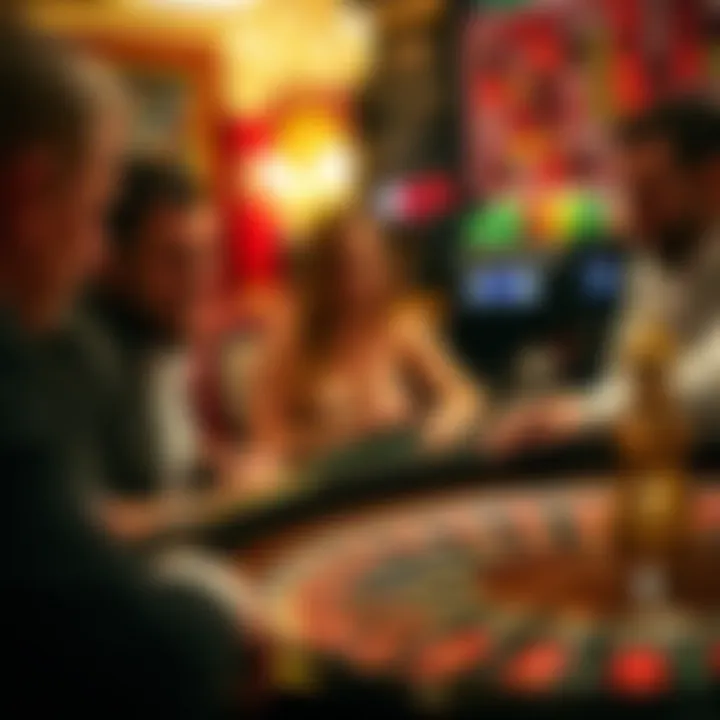 Social Experience of Roulette Gambler enjoying a roulette game with friends