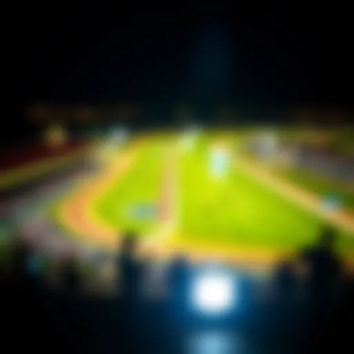 A panoramic view of Gulfstream Park showcasing the racetrack and grandstand.