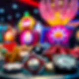 An array of vibrant casino game icons