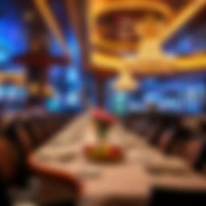 An elegant dining area within a casino hotel featuring exquisite decor and ambiance