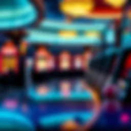 An immersive casino environment showcasing slot machines.