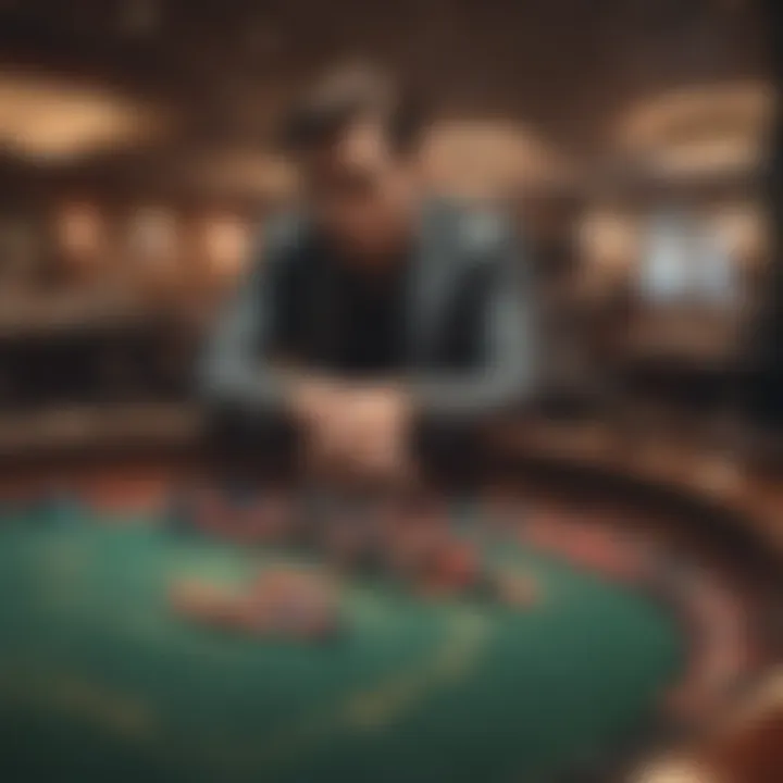 Illustration of a player making a decision at the roulette table