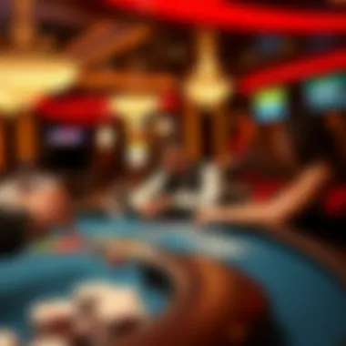 Engaging Live Casino Experience A captivating live casino setting showcasing a dealer and players engaged in an exciting game.