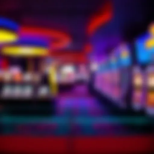 Vibrant Casino Environment A vibrant casino floor showcasing a variety of slot machines and gaming tables