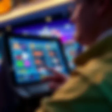 Engaging with Online Free Play A close-up of a player engaging with an online free play casino interface