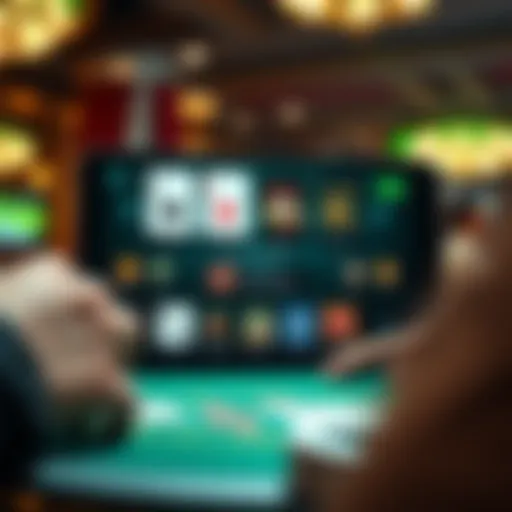 User Interface of Poker Apps A user interface of a poker app showcasing various features