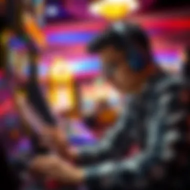 Gamer Immersed in High-Paying Experience An engaging scene of a player immersed in gaming