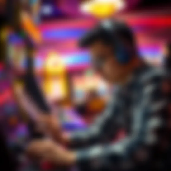 Gamer Immersed in High-Paying Experience An engaging scene of a player immersed in gaming