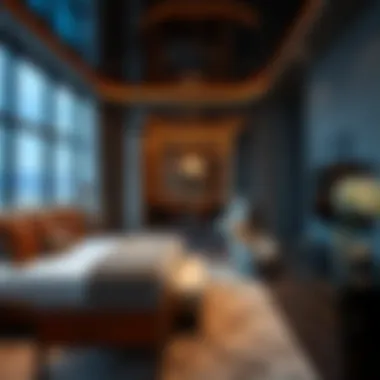 Luxurious interior of a modern hotel suite, highlighting exquisite design and comfort.