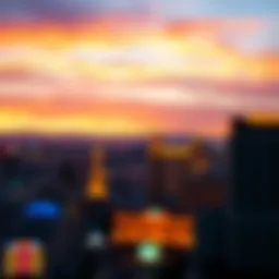 A stunning sunset view over Las Vegas showcasing the city skyline