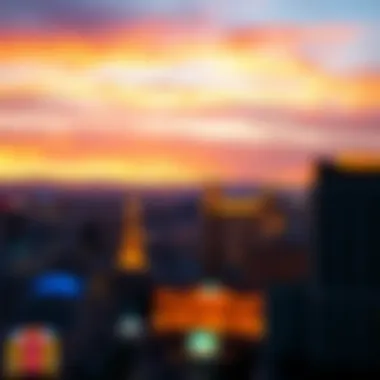 A stunning sunset view over Las Vegas showcasing the city skyline