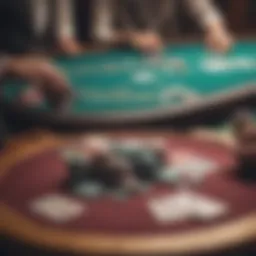 A vibrant poker table setup with chips and cards ready for action