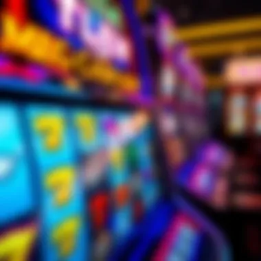 Close-up of a mega cash slot machine display with vibrant graphics and symbols