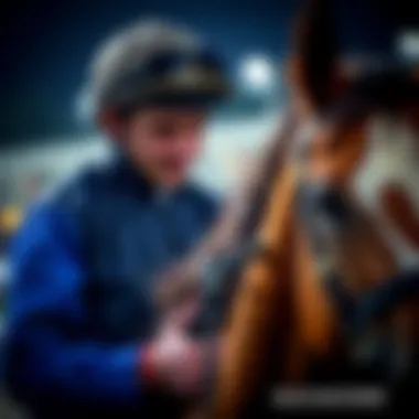 Jockey and Thoroughbred Close-up of a jockey guiding a thoroughbred horse