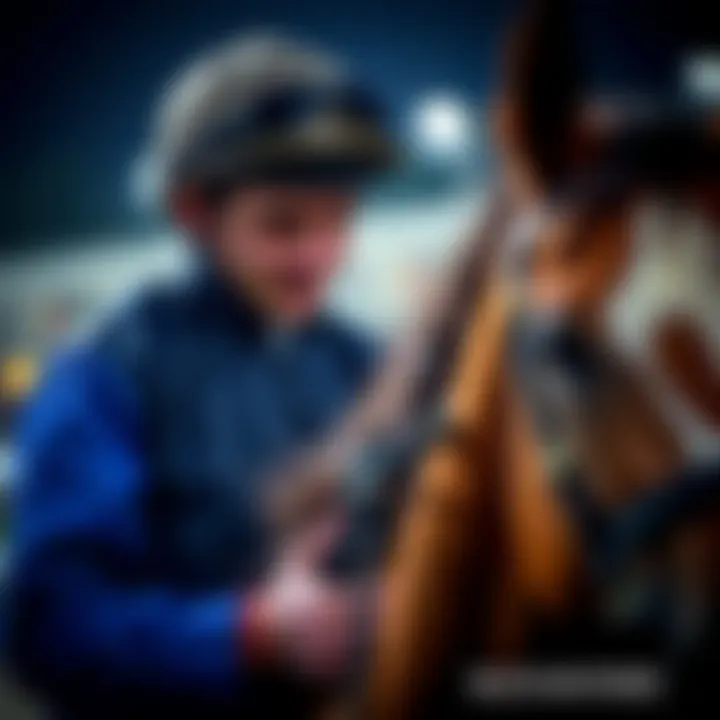 Jockey and Thoroughbred Close-up of a jockey guiding a thoroughbred horse