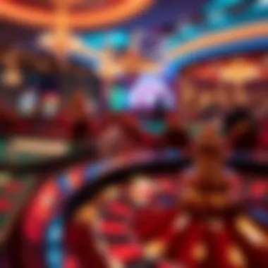 A close-up of classic casino games like poker and roulette