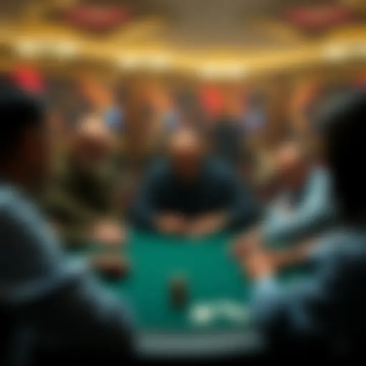 Strategic PLO gameplay with players at the table