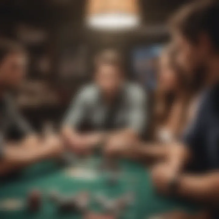 Group of friends enjoying a poker night without financial stakes