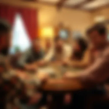 A group of friends enjoying a casual poker night at home