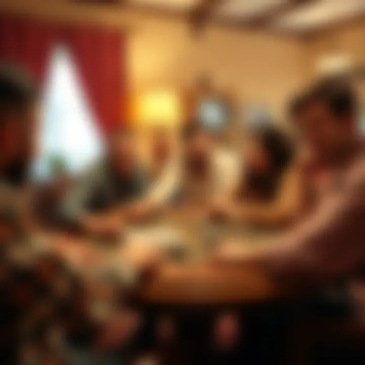 A group of friends enjoying a casual poker night at home