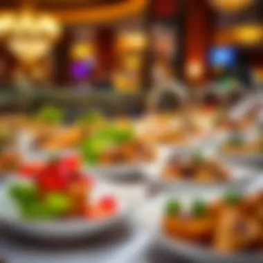 Gourmet Offerings at the Buffet Close-up of gourmet dishes available at the buffet
