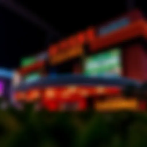 Rivers Casino exterior showcasing vibrant nightlife