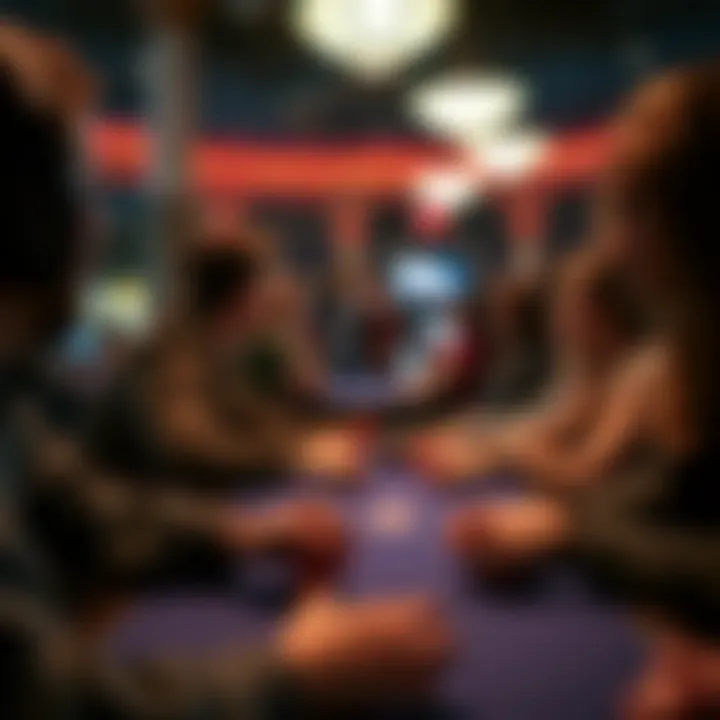 A vibrant representation of an online poker community engaging in gameplay.