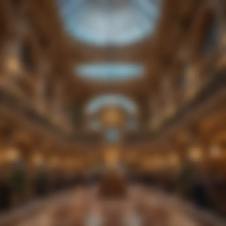 Panoramic view of the Bellagio Atrium with intricate design elements