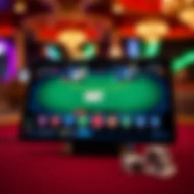 Online Blackjack Game Interface A vibrant online blackjack interface on a digital device