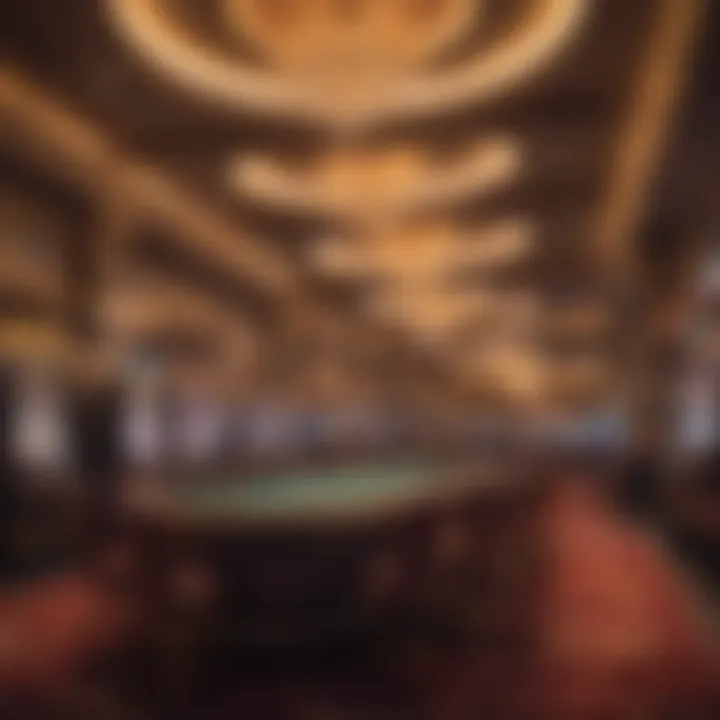 Luxurious casino interior with vibrant lighting