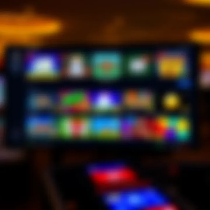 Digital Casino Game Interface A digital interface showcasing various casino game options