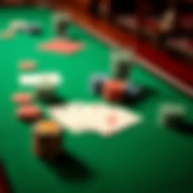 Elegant Poker Setup An elegant setup of poker cards and chips on a green felt table