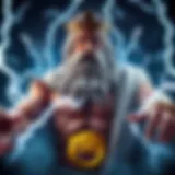 A powerful representation of Zeus surrounded by thunderbolts