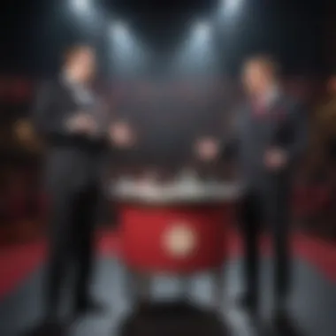 Penn & Teller performing a magic trick on stage