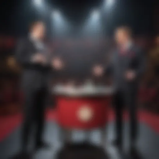 Penn & Teller performing a magic trick on stage